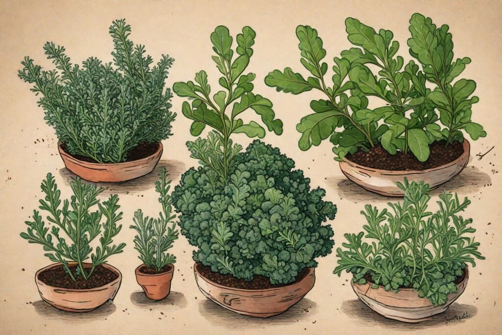 Kale, sage, rosemary and Chilean guava