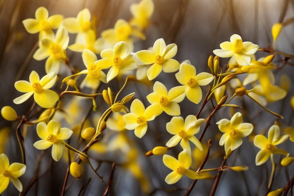 Winter Jasmine (Jasminum nudiflorum):